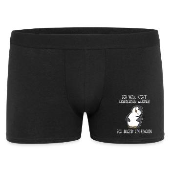 Zoo Süß Tier Pinguin Statement Seevogel - Männer Boxer Shorts - Schwarz - Vorne