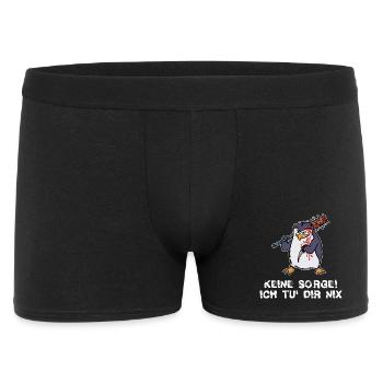 Pingui Vogel Tier Zoo Arktis Statement Seevogel - Männer Boxer Shorts - Schwarz - Vorne