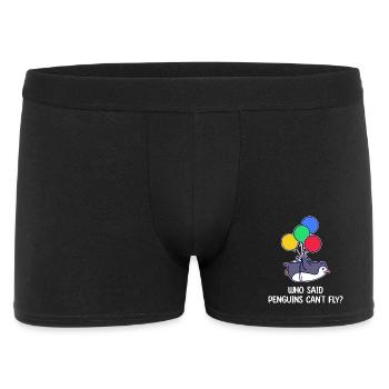 Penguin Bird Déclaration Animal Balloon humoristique - Boxer Homme - noir - Devant