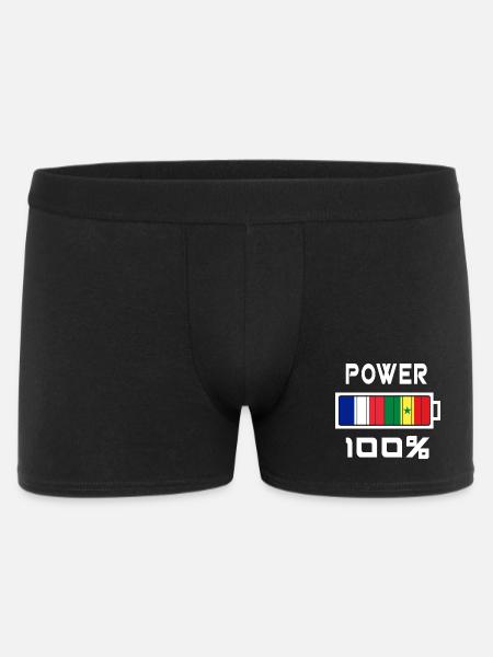 Sénégal et France Power 100 % - Boxer Homme - noir