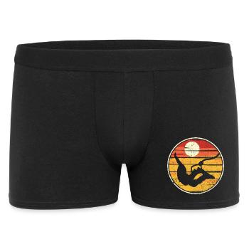 Silhouettenflug bei Sonnenuntergang - Männer Boxer Shorts - Schwarz - Vorne
