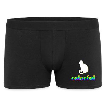 Colorful V2, katzen Sprüche, silhouetten - Männer Boxer Shorts - Schwarz - Vorne