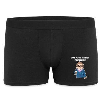 Chillen Tier Statement Faultier Zoo Dschungel - Männer Boxer Shorts - Schwarz - Vorne
