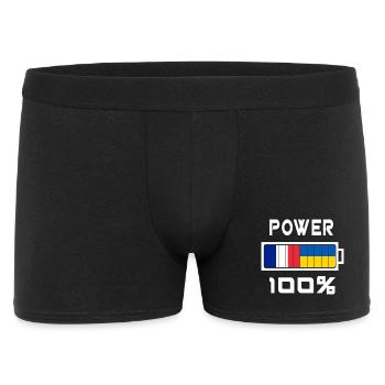 Ukraine und Frankreich Power 100% - Männer Boxer Shorts - Schwarz - Vorne
