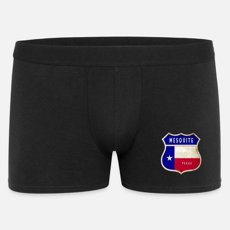Mesquite Texas Crest Flag Design - Men's Boxer Shorts - black