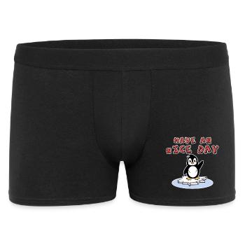 Pinguin Eis Vogel Statement Kalt Antarktis Tier - Männer Boxer Shorts - Schwarz - Vorne