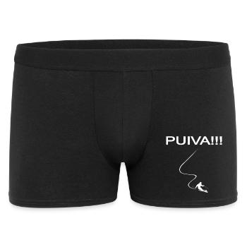 Puiva, Pulverschnee, Skitour, skifahren, Powder - Männer Boxer Shorts - Schwarz - Vorne