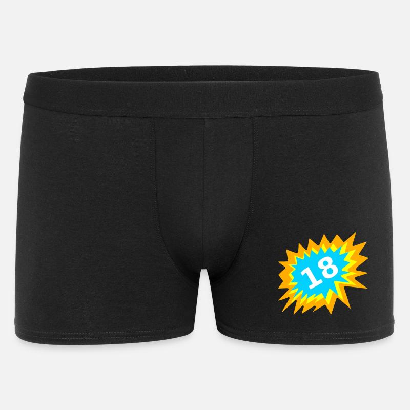 beste geschenkidee, 18 bunt - Männer Boxer Shorts - Schwarz
