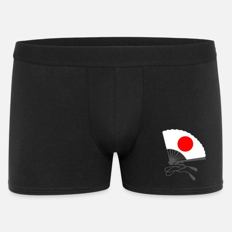 japanflaggen muster, japanischer fächer - Männer Boxer Shorts - Schwarz