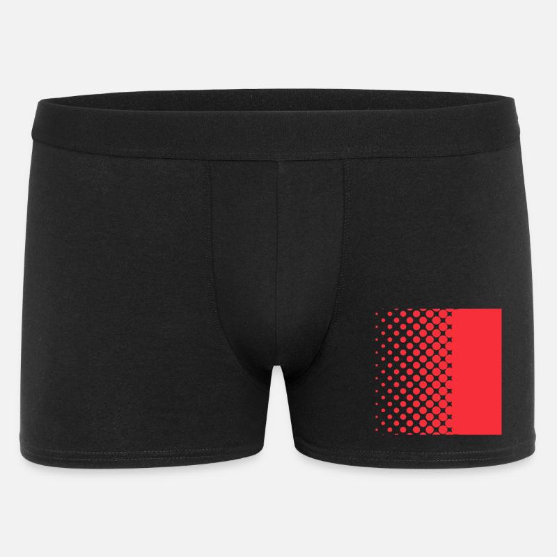 Halftone Gradient Rotes Panel - Männer Boxer Shorts - Schwarz