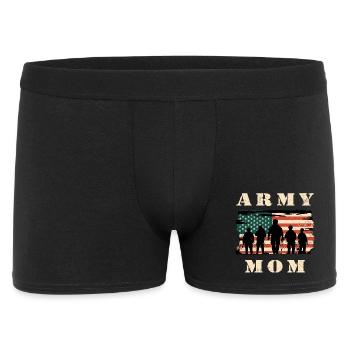 Mère de l'armée avec drapeau américain - Boxer Homme - noir - Devant