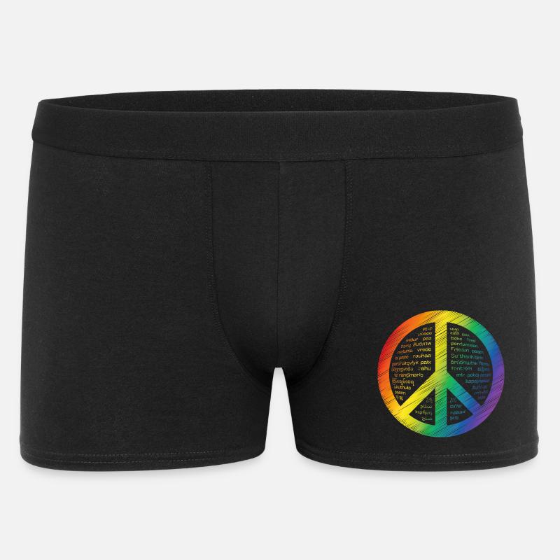 Leuchtendes Friedenszeichen - Männer Boxer Shorts - Schwarz