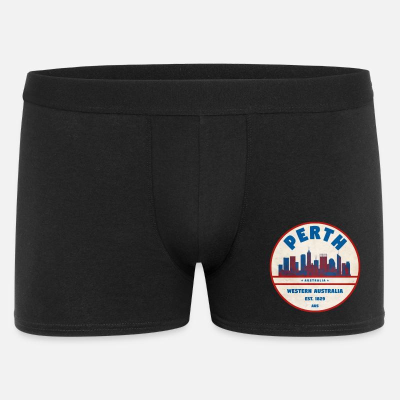 Perth Skyline Retro AU - Männer Boxer Shorts - Schwarz