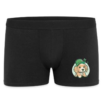 Cartoon Dog St. Patrick’s Day - Boxer Homme - noir - Devant