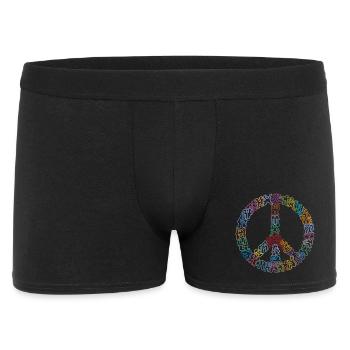 Peacezeichen-Figuren - Männer Boxer Shorts - Schwarz - Vorne
