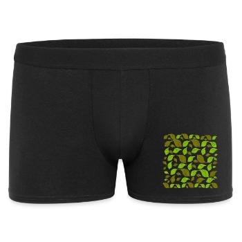 pflanzenmuster frau, blattmuster grüntöne - Männer Boxer Shorts - Schwarz - Vorne