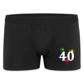 jubiläum, 40 feuerwerk sternenmuster - Männer Boxer Shorts - Schwarz - Vorne