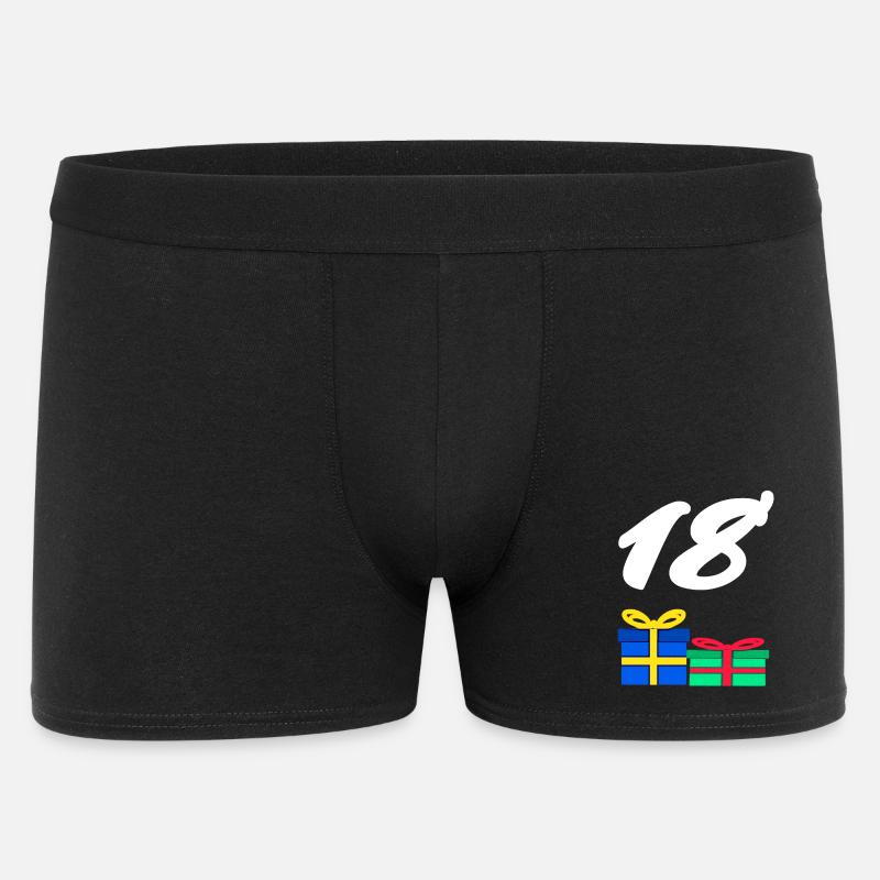 geschenkbox, 18 geschenke bunt - Männer Boxer Shorts - Schwarz