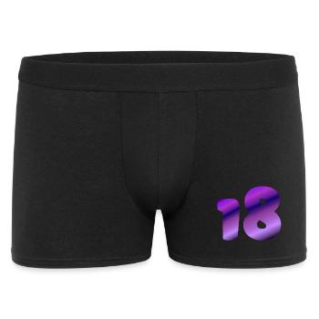 apparel geburtstag, 18 lilatöne farbverlauf - Männer Boxer Shorts - Schwarz - Vorne