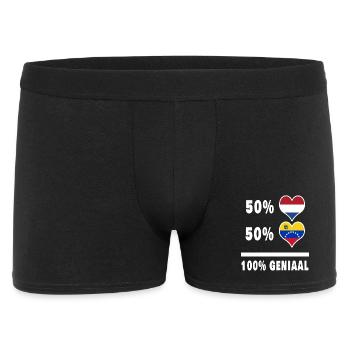 Venezuela und die Niederlande 100% Genius Flagge - Männer Boxer Shorts - Schwarz - Vorne