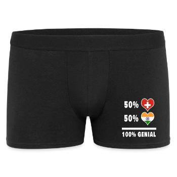 Inde et Suisse 100% Awesome Flag - Boxer Homme - noir - Devant