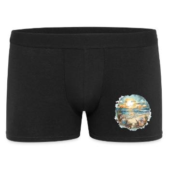 Strandtraum - Männer Boxer Shorts - Schwarz - Vorne