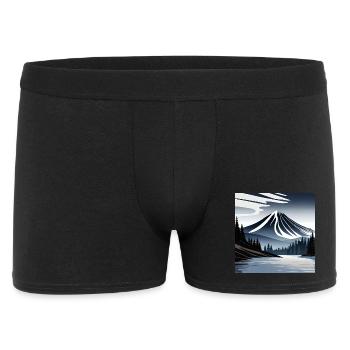 Vulkanlandschaft - Männer Boxer Shorts - Schwarz - Vorne