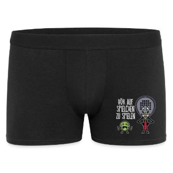 Trainer Padelteam Schläger Padel Statement Bälle - Männer Boxer Shorts - Schwarz - Vorne