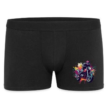 Moto avec tâche de couleur. - Boxer Homme - noir - Devant