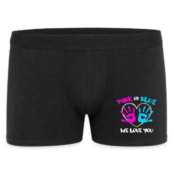 Déclaration des parents enceintes Bébé Bonheur Cœur de famille - Boxer Homme - noir - Devant