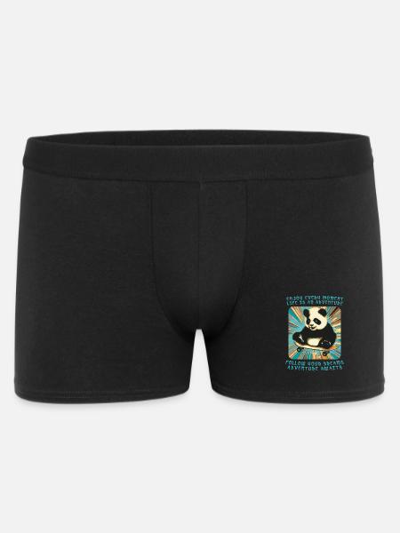 Panda's Adventure on Wheels - Men's Boxer Shorts - black