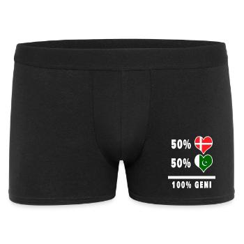 Pakistan et Danemark 100% drapeau de génie - Boxer Homme - noir - Devant