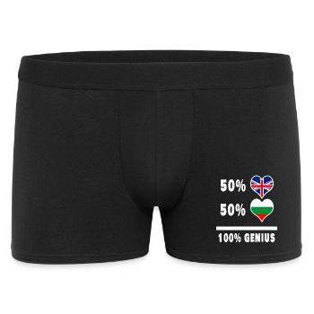 Bulgarien und Großbritannien 100% Genius Flagge - Männer Boxer Shorts - Schwarz - Vorne