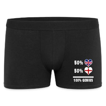 England und Großbritannien 100% Genius Flagge - Männer Boxer Shorts - Schwarz - Vorne