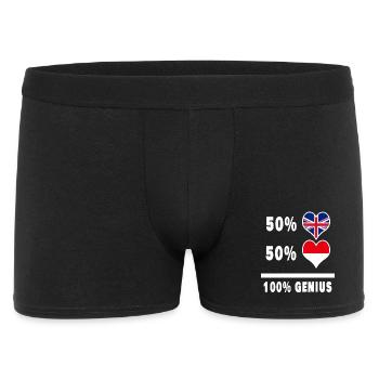 Indonesia and Great Britain 100% Genius Flag - Men's Boxer Shorts - black - Front