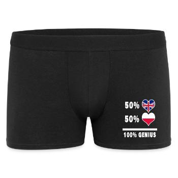 Polen und Großbritannien 100% Genius Flagge - Männer Boxer Shorts - Schwarz - Vorne