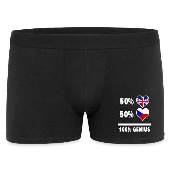 Czech Republic and Great Britain 100% Genius Flag - Men's Boxer Shorts - black - Front