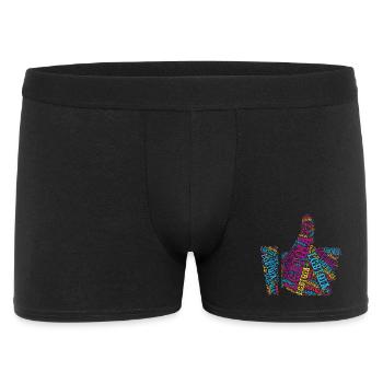 LGBTQIA+ T-Shirt Thumbs Up Word Cloud Gay Pride - Men's Boxer Shorts - black - Front