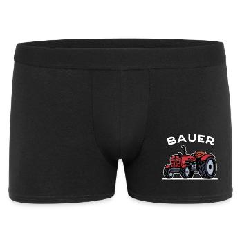 Bauer Traktor Landleben Landmaschinen Bauernhof - Männer Boxer Shorts - Schwarz - Vorne