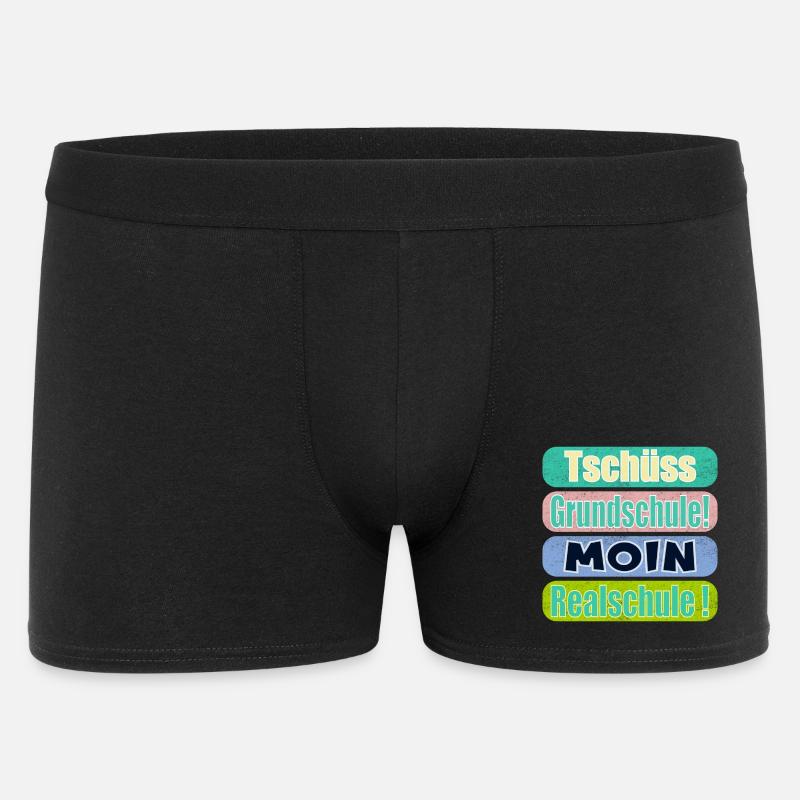 Tschüss Grundschule - Moin Realschule - Männer Boxer Shorts - Schwarz