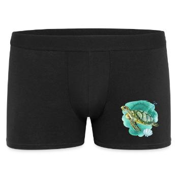 Sea Turtle Ocean Watercolor  - Men's Boxer Shorts - black - Front