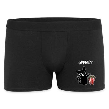 Movies Katze Popcorn Filmabend Theater Kinoabend - Männer Boxer Shorts - Schwarz - Vorne