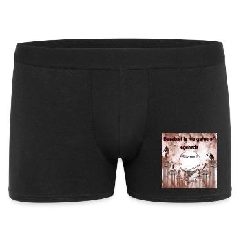 Legendäre Baseball-Illustration mit Säulenmotiv - Männer Boxer Shorts - Schwarz - Vorne