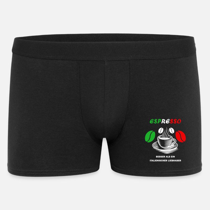 Espresso Italien Design - Männer Boxer Shorts - Schwarz