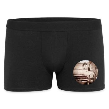 Vintage Autopalette Design in Sepia Tones - Männer Boxer Shorts - Schwarz - Vorne