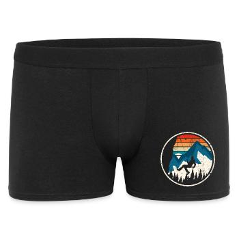 Alpiner Aufstieg in Sunset Stripes - Männer Boxer Shorts - Schwarz - Vorne