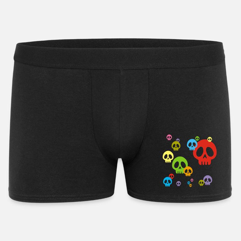 Mehrfarbiger Manga-Schädel - Männer Boxer Shorts - Schwarz