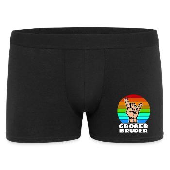 Großer Bruder Cooler Spruch Bruderherz Geschwister - Männer Boxer Shorts - Schwarz - Vorne