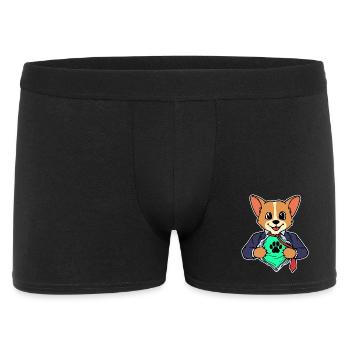 Hund Welpe Haustiere Kuscheltier Haustiere Tiere - Männer Boxer Shorts - Schwarz - Vorne