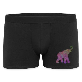 Yoga Yogi Elefant Indien Tierschutz Energie Power - Männer Boxer Shorts - Schwarz - Vorne